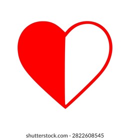 Half Filled Red Heart