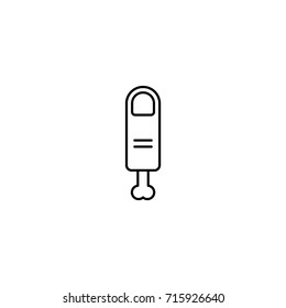 Half of a finger on a bone line icon