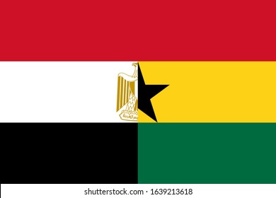 Half flags Egypt and Ghana