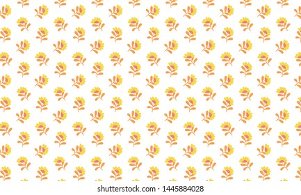half flower pallet  pattern in white background