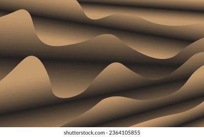 Half folded scrap paper, wavy abstract vector background design.
