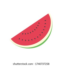 Half fresh cut watermelon icon vector in flat style. Eps10 illustration. Isolated on white background. Tropical fruit. Summer time.