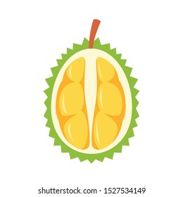 Icono de durión medio fresco. Icono vectorial medio fresco de durión para el diseño web
