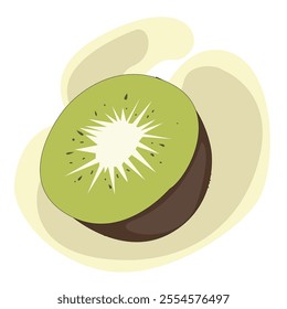 Half of fresh kiwi fruit