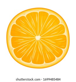 Hälfte von frischem Mandarin oder Tangerinerobst einzeln auf weißem Hintergrund Vektorillustration Illustration