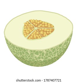 Half fresh melon icon. Isometric of half fresh melon vector icon for web design isolated on white background