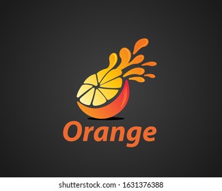 Half fruit orange spurt water sari logo design inspiration