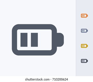 Half Full Battery - Carbon Icons. A professional, pixel-aligned icon. 