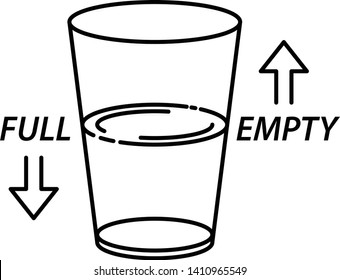 Half Full And Half Empty Glass Icon