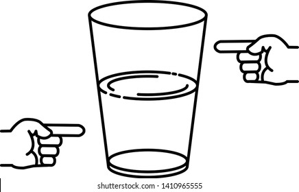 Half Full And Half Empty Glass Icon