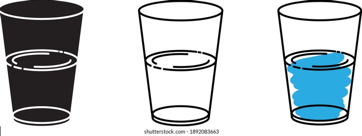 Half full and half empty glass icon
