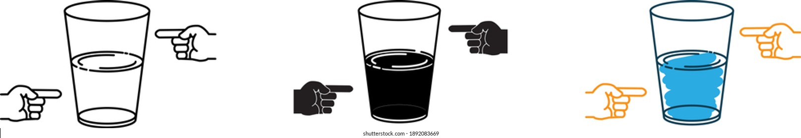 Half full and half empty glass icon