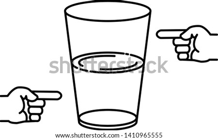 half full and half empty glass icon