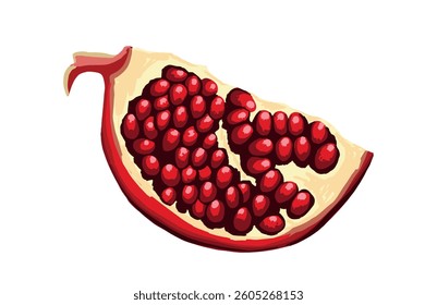 Half Garnet Vector Illustration Isolated on White