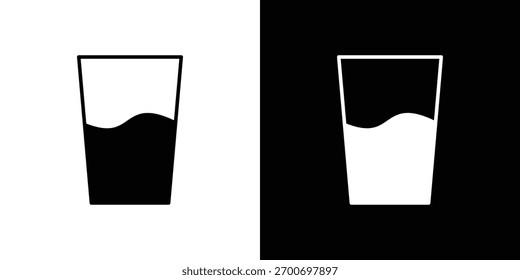 Conceito de design de ícone Half Glass. ícones planos de vetor