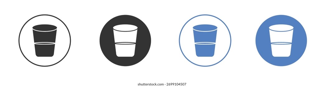 Vetor de ícone Half Glass. Design de ilustração do modelo de logotipo