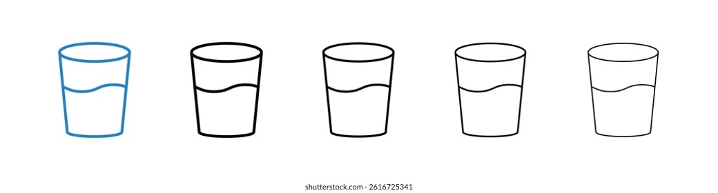 Half Glass icons collection vectors for web ui