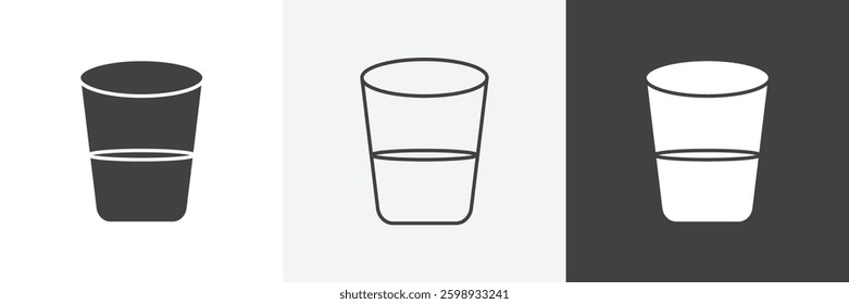 Half Glass icons in Thin line black color. flat simple vector symbols illustration.