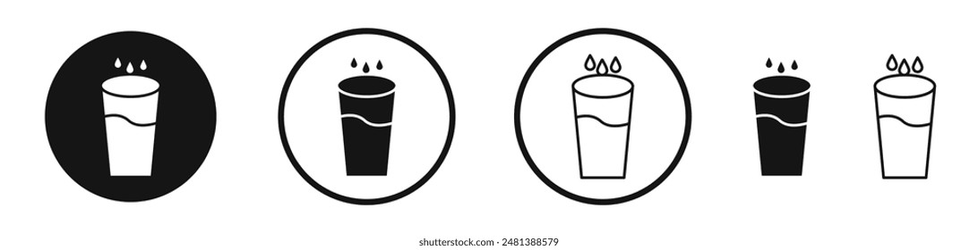 Half Glass vector icon set in black and white color.