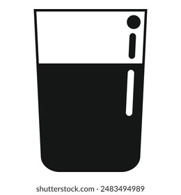 Half glass of water icon simple vector. Drink fresh. Clean diet pure