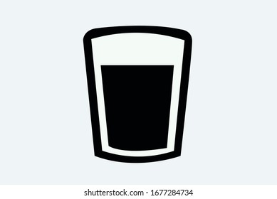 Half a glass of water or milk. Vector illustration.