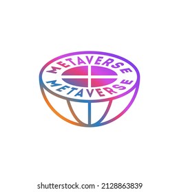 half globe text metaverse design vector illustration.
