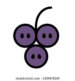 Half grape vector illustration in line color design