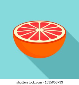 Half of grapefruit icon. Flat illustration of half of grapefruit vector icon for web design