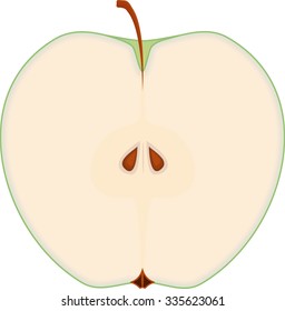 A half of green apple