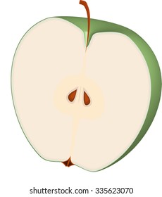 A half of green apple
