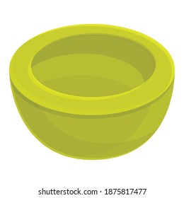 Half green nut shea tree icon. Cartoon of half green nut shea tree vector icon for web design isolated on white background