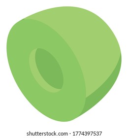 Half green olive icon. Isometric of half green olive vector icon for web design isolated on white background