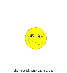 Half Happy Half Sad Face Stock Illustrations Images Vectors Shutterstock