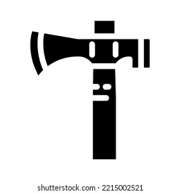 Half Hatchet Hammer Glyph Icon Vector. Half Hatchet Hammer Sign. Isolated Symbol Illustration