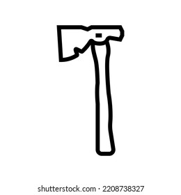 half hatchet hammer tool line icon vector. half hatchet hammer tool sign. isolated contour symbol black illustration