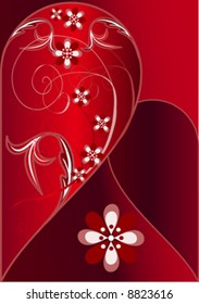 half heart and beautiful flowers