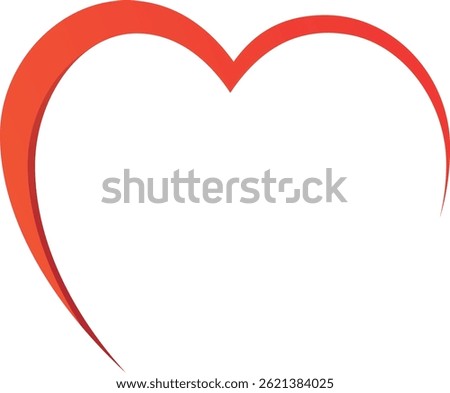 Half heart design. Red love valentine card background.