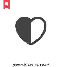 half heart icon