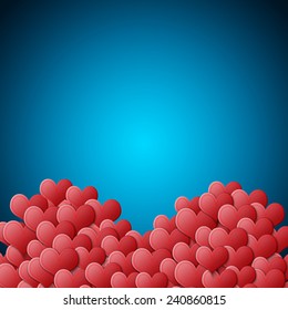 half of the heart on blue background. Vector illustration.