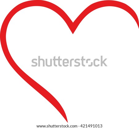 Download Half Heart Outline Stock Vector (Royalty Free) 421491013 ...