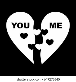Half of heart puzzle quality vector illustration cut