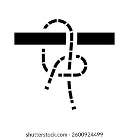 half hitch nautical knot glyph icon vector. half hitch nautical knot sign. isolated symbol illustration