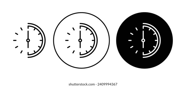 Half Hour Duration Vector Illustration Set. Past half-hour clock duration sign suitable for apps and websites UI design style.