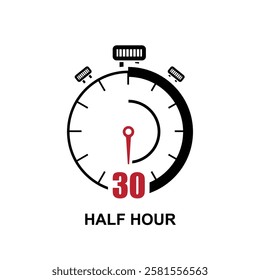 Half hour icon isolated on background vector illustration.
