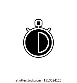 Half an hour icon. Simple glyph, flat vector of time icons for ui and ux, website or mobile application