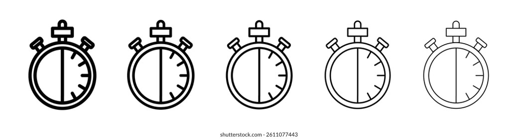 Half hour icon Symbol mark in Outline style