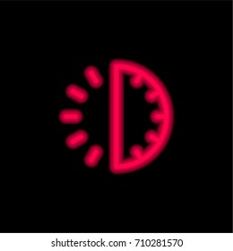 Half an hour red glowing neon ui ux icon. Glowing sign logo vector