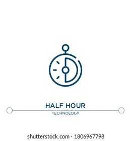 half hour vector line icon. Simple element illustration. half hour outline icon from technology concept. Can be used for web and mobile

