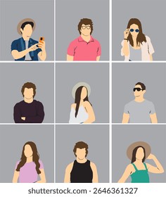 half isolated collection of people in summer attire