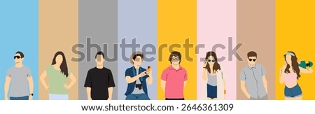 half isolated people in summer fashion